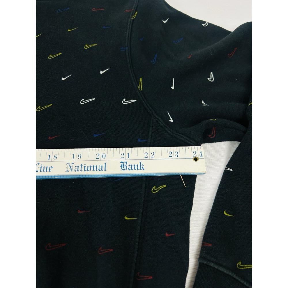 Nike Sportswear Club Fleece Allover Printed Swoosh Hoodie Mens Medium Black - Picture 10 of 16